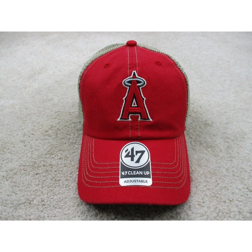 Anaheim Angels Hat Cap Snap Back Mens One Size Adjustable Red '47 Baseball